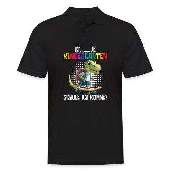 School Enrollment Dino Back to School - Men's Polo Shirt - black - Front - Kai (181cm)