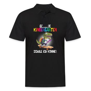School Enrollment Dino Back to School - Men's Polo Shirt - black - Front - Kai (181cm)