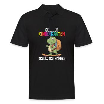 School Enrollment Dino Back to School - Men's Polo Shirt - black - Front - Kai (181cm)