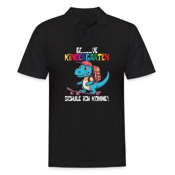 School Enrollment Dino Back to School - Men's Polo Shirt - black - Front - Kai (181cm)
