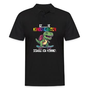 School Enrollment Dino Back to School - Men's Polo Shirt - black - Front - Kai (181cm)