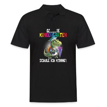 School Enrollment Dino Back to School - Men's Polo Shirt - black - Front - Kai (181cm)
