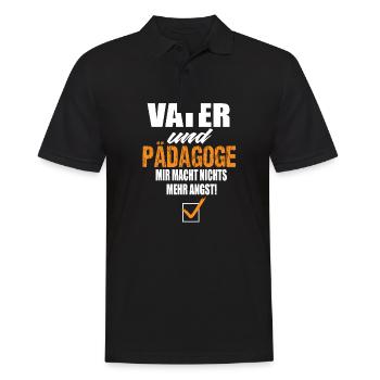 Vater und Pädagoge - Männer Poloshirt - Schwarz - Vorne - Kai (181cm)