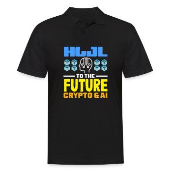 Cryptocurrency AI & Crypto Enthusiast Blockchain - Men's Polo Shirt - black - Front - Kai (181cm)