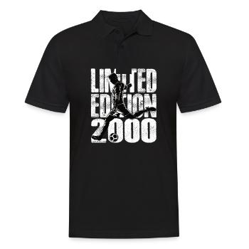 Limited Edition 2000 Limited Edition Fußball - Männer Poloshirt - Schwarz - Vorne - Kai (181cm)
