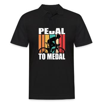 Pedal To Medal Rennrad Roadbike Rennräder Rennrad - Männer Poloshirt - Schwarz - Vorne - Kai (181cm)