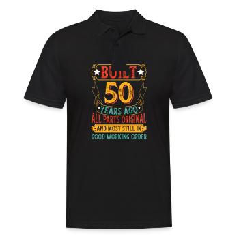 Built 50 Years Ago Original Parts Retro Birthday - Men's Polo Shirt - black - Front - Kai (181cm)