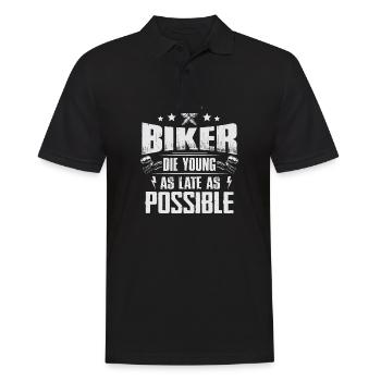 Biker Le jeune club de motards vintage tardifs - Polo Homme - noir - Devant - Kai (181cm)