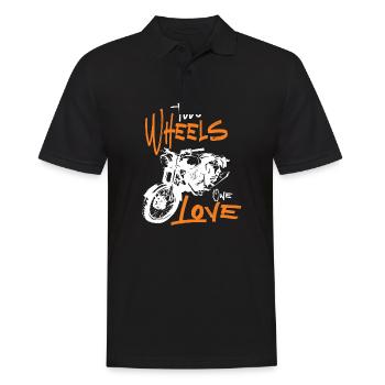 Two Wheels One Love Motorcycle Biker Motorcyclist - Men's Polo Shirt - black - Front - Kai (181cm)