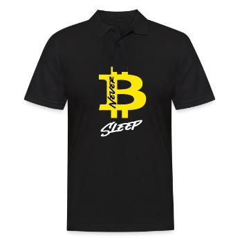 Bitcoin Never Sleeps Bitcoin Btc Crypto Währung - Männer Poloshirt - Schwarz - Vorne - Kai (181cm)