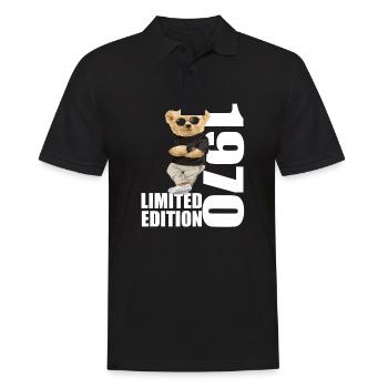 Édition limitée des années 1970 ours ours anniversaire des années 1970 - Polo Homme - noir - Devant - Kai (181cm)