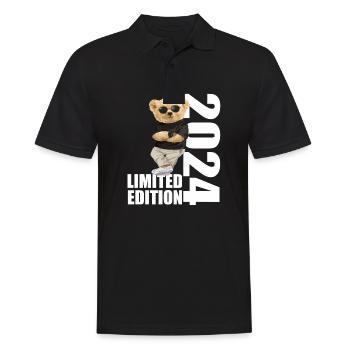 Limited Edition 2024 Bär Bären Geburtstag 2024 - Männer Poloshirt - Schwarz - Vorne - Kai (181cm)
