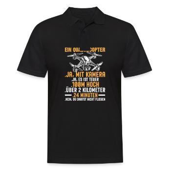 Drone Pilot Gift Flying Quadcopter Pilot - Men's Polo Shirt - black - Front - Kai (181cm)