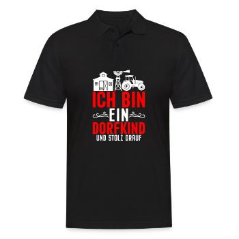 Un gamin du village est fier de ça - Polo Homme - noir - Devant - Kai (181cm)