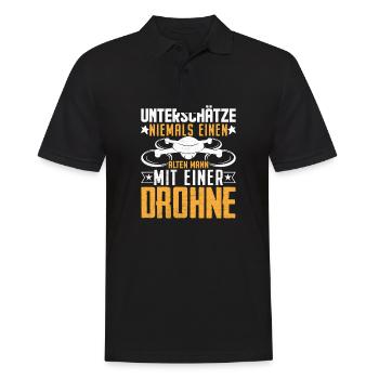Drone Pilot Drone Quadcopter Gift - Men's Polo Shirt - black - Front - Kai (181cm)
