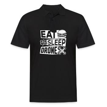 Eat Sleep Drohne - Männer Poloshirt - Schwarz - Vorne - Kai (181cm)