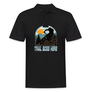 Downhill Mountainbike Mtb Mountainbiker Biking - Männer Poloshirt - Schwarz - Vorne - Kai (181cm)