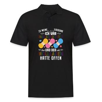 Hobby Stricken Häkeln Mutter Mama Oma Geschenk - Männer Poloshirt - Schwarz - Vorne - Kai (181cm)