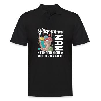 Nadeln Handarbeit Wolle Hobby Stricken Rente - Männer Poloshirt - Schwarz - Vorne - Kai (181cm)