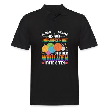 Stricken Nähen Handarbeit Häkeln Nähmotiv Spruch - Männer Poloshirt - Schwarz - Vorne - Kai (181cm)