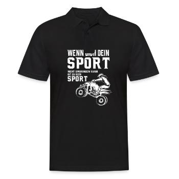 Quad Spruch ATV Quad Offroad - Männer Poloshirt - Schwarz - Vorne - Kai (181cm)