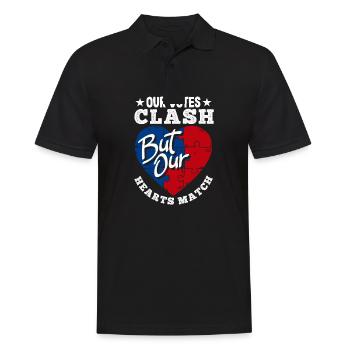United In Love Unity Patriotic American - Men's Polo Shirt - black - Front - Kai (181cm)