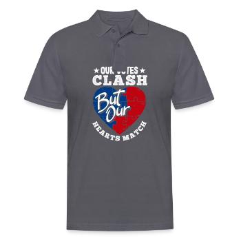 Unis dans l’amour Unité Patriotique Américain - Polo Homme - charbon - Devant - Nico (186cm)