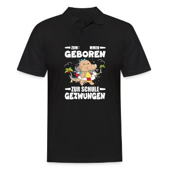 Zum Schwimmen Geboren Zur Schule Gezwungen - Männer Poloshirt - Schwarz - Vorne - Kai (181cm)