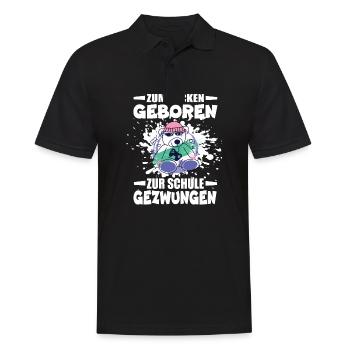 Zum Zocken Geboren Zur Schule Gezwungen - Männer Poloshirt - Schwarz - Vorne - Kai (181cm)