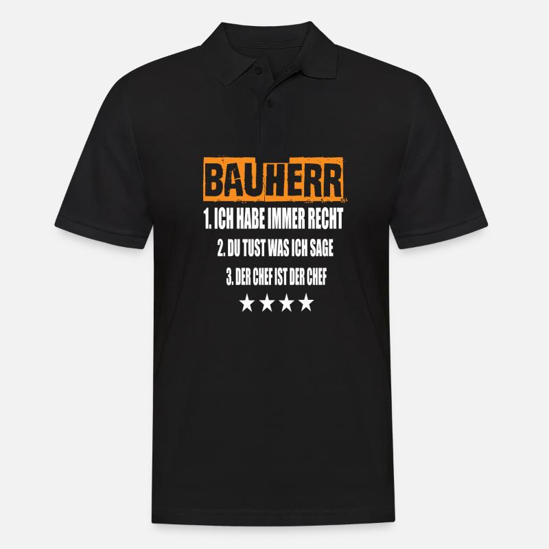 Bauherr - Männer Poloshirt - Schwarz