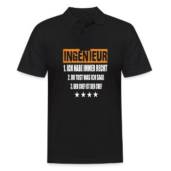 Ingenieur - Männer Poloshirt - Schwarz - Vorne - Kai (181cm)