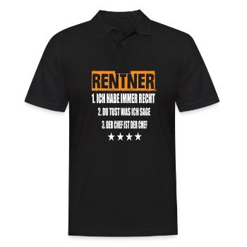 Rentner - Männer Poloshirt - Schwarz - Vorne - Kai (181cm)