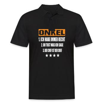 Onkel - Männer Poloshirt - Schwarz - Vorne - Kai (181cm)