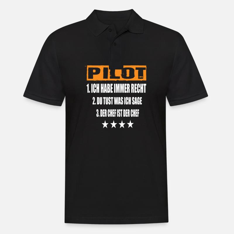 Pilot - Männer Poloshirt - Schwarz