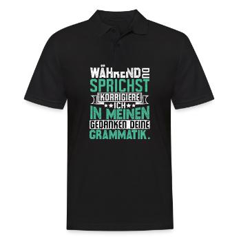 Funny sayings - Men's Polo Shirt - black - Front - Kai (181cm)