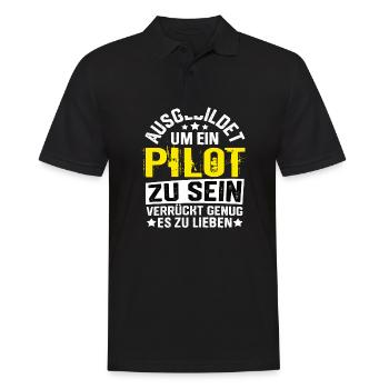 Pilot Flugzeug Piloten Fliegen Flieger Flugsport - Männer Poloshirt - Schwarz - Vorne - Kai (181cm)