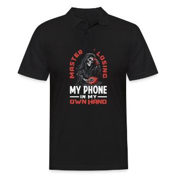 Master of Losing My Phone Grim Reaper Funny Humor - Männer Poloshirt - Schwarz - Vorne - Kai (181cm)