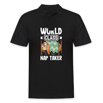 World Class Nap Taker Funny Sloth - Männer Poloshirt - Schwarz - Vorne - Kai (181cm)