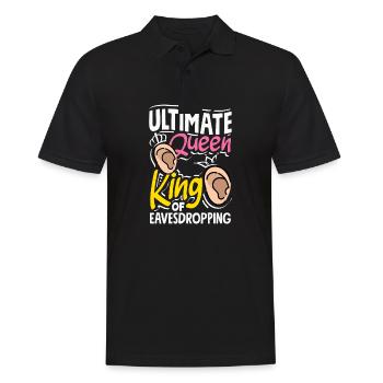 Ultimate Queen King of Eavesdropping - Männer Poloshirt - Schwarz - Vorne - Kai (181cm)