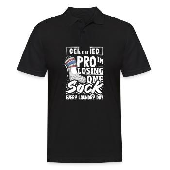Certifié Pro pour perdre une chaussette à chaque lessive - Polo Homme - noir - Devant - Kai (181cm)