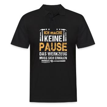DON'T TAKE A BREAK, THE TOOL NEEDS TO RECOVER - Men's Polo Shirt - black - Front - Kai (181cm)