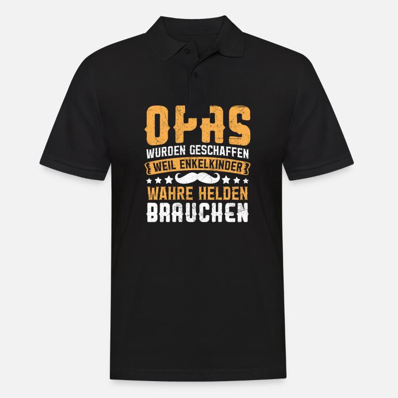 OPAS WURDEN GESCHAFFEN WEIL - Männer Poloshirt - Schwarz
