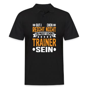 Trainer Fußballtrainer Sport Trainer Spruch - Männer Poloshirt - Schwarz - Vorne - Kai (181cm)