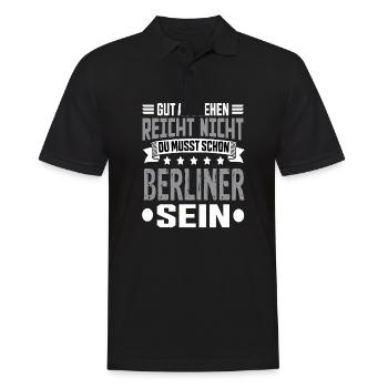 Berlin Berlin Capital Hemiat Berlin Sayings - Men's Polo Shirt - black - Front - Kai (181cm)