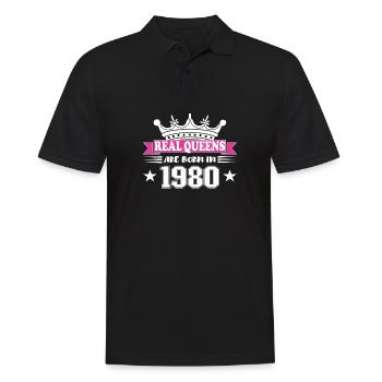 44 Year Old Birthday 1980 Birthday - Men's Polo Shirt - black - Front - Kai (181cm)