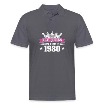 44 ans Anniversaire 1980 Anniversaire - Polo Homme - charbon - Devant - Nico (186cm)