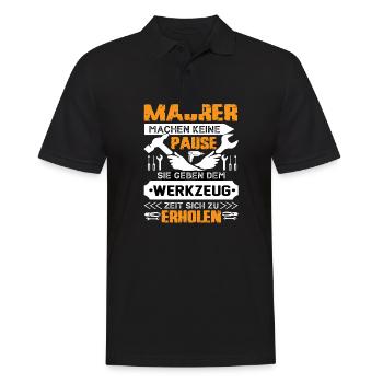 Maurer Machen Keine Pause - Männer Poloshirt - Schwarz - Vorne - Kai (181cm)
