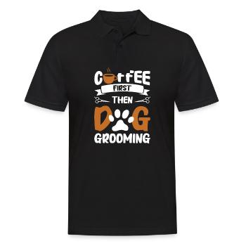 Hundefrisör und Hundepflege - Männer Poloshirt - Schwarz - Vorne - Kai (181cm)