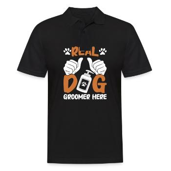 Hundefrisör und Hundepflege - Männer Poloshirt - Schwarz - Vorne - Kai (181cm)