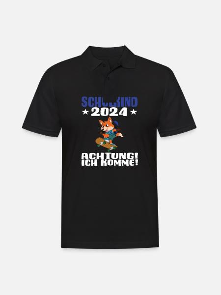 Schulkind 2024 Einschulung Schulanfang - Männer Poloshirt - Schwarz